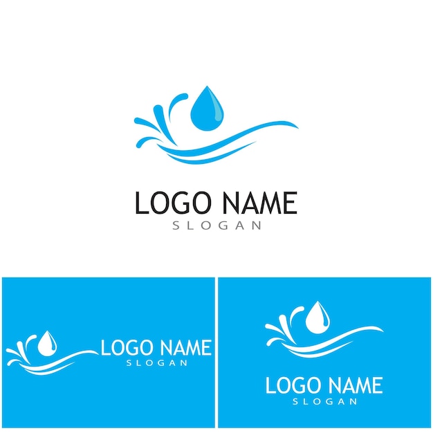 Logotipo de diseño de ilustración de vector de icono de onda de agua