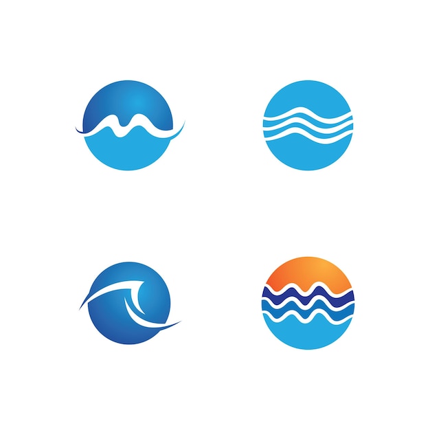 Logotipo de diseño de ilustración de vector de icono de onda de agua