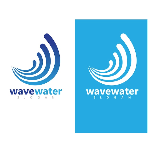 Logotipo de diseño de ilustración de vector de icono de onda de agua