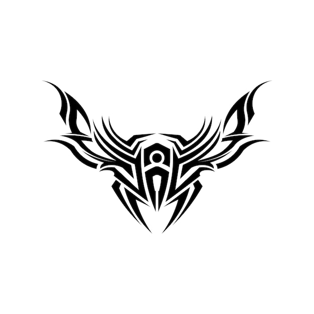 Logotipo de diseño de ilustración vectorial de icono de tatuaje étnico negro clásico tribal