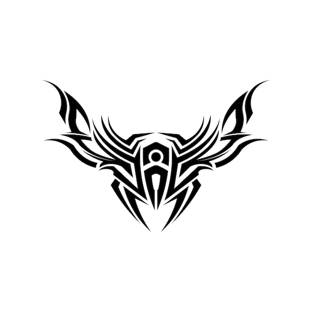 Logotipo de diseño de ilustración vectorial de icono de tatuaje étnico negro clásico tribal