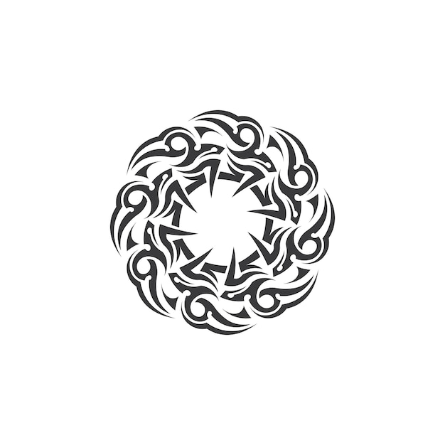 Logotipo de diseño de ilustración vectorial de icono de tatuaje étnico negro clásico tribal