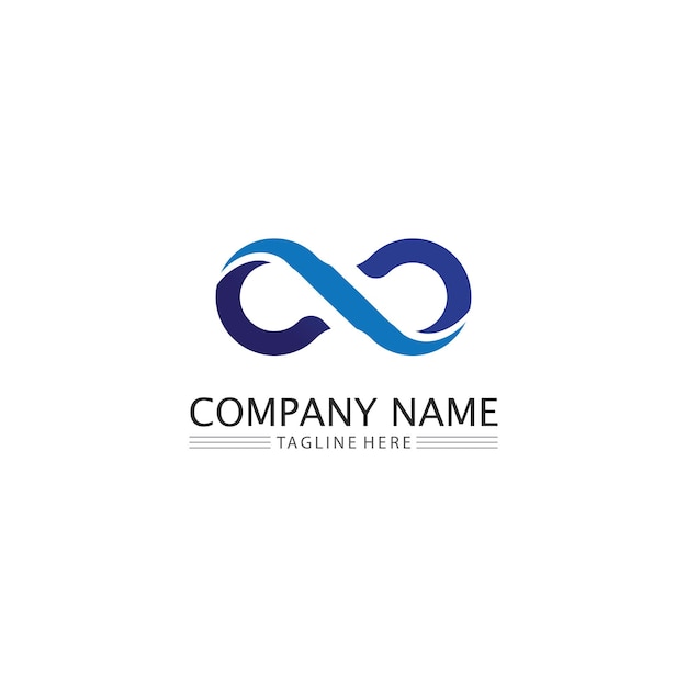 Logotipo de diseño infinito y 8 icono, vector, signo, logotipo creativo para empresas y símbolo de infinito corporativo