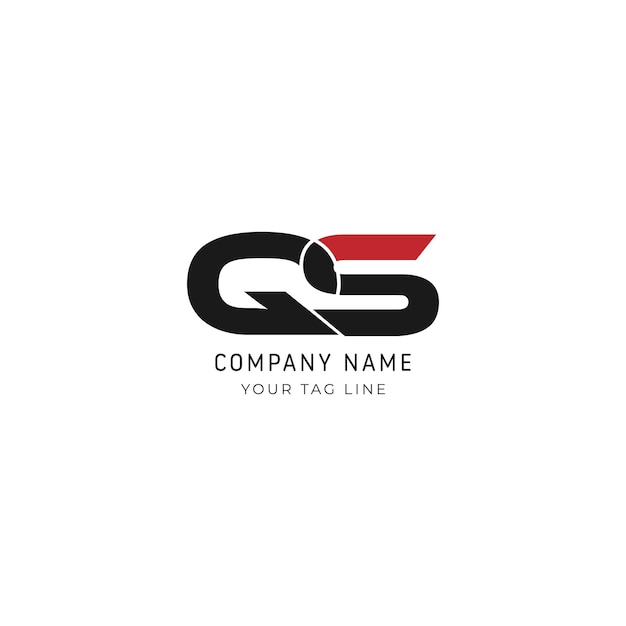 Logotipo del diseño inicial de la letra QS