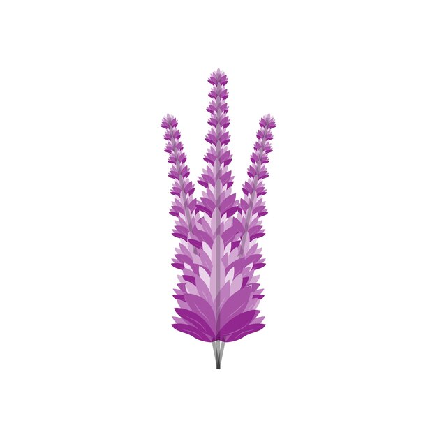 Logotipo de diseño de jardín vectorial de plantas púrpuras de lavanda plantilla de ilustración de símbolo de plantilla