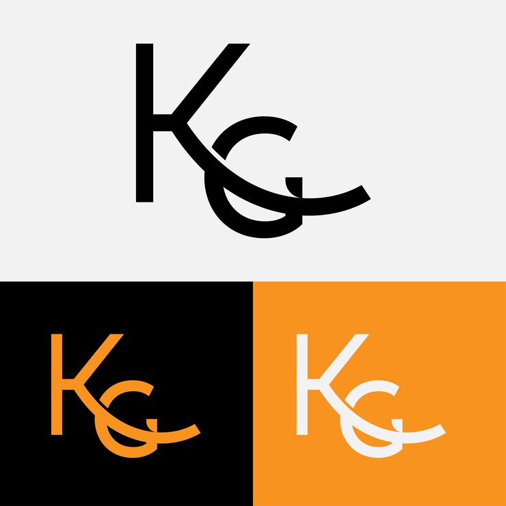 Vector logotipo de diseño de kg símbolo vectorial monograma abstracto letra inicial