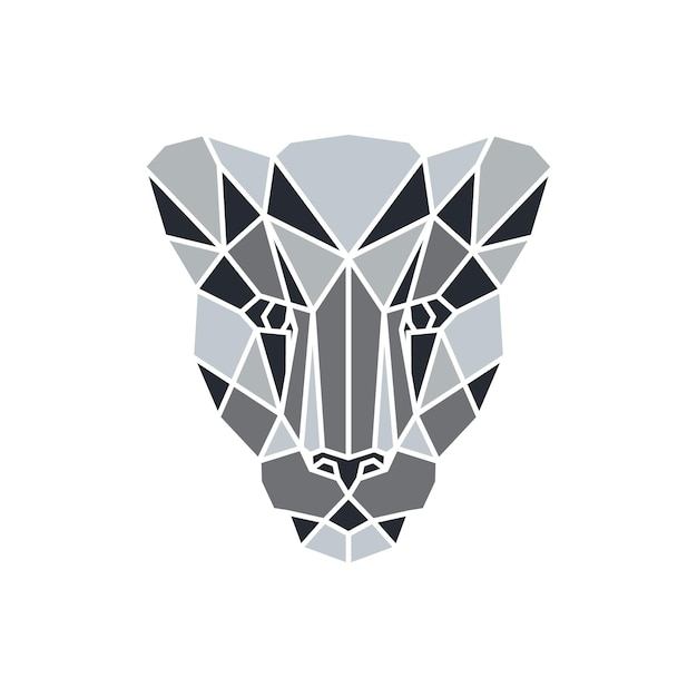 logotipo de diseño de león, plantilla de estilo geométrico poligonal ilustración vectorial