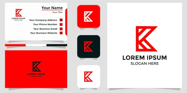 Logotipo de diseño de letra K y tarjeta de marca