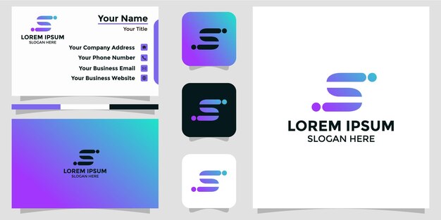 Logotipo de diseño de letra S y tarjeta de marca