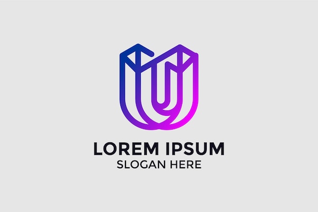 Vector logotipo de diseño de letra u de estilo moderno