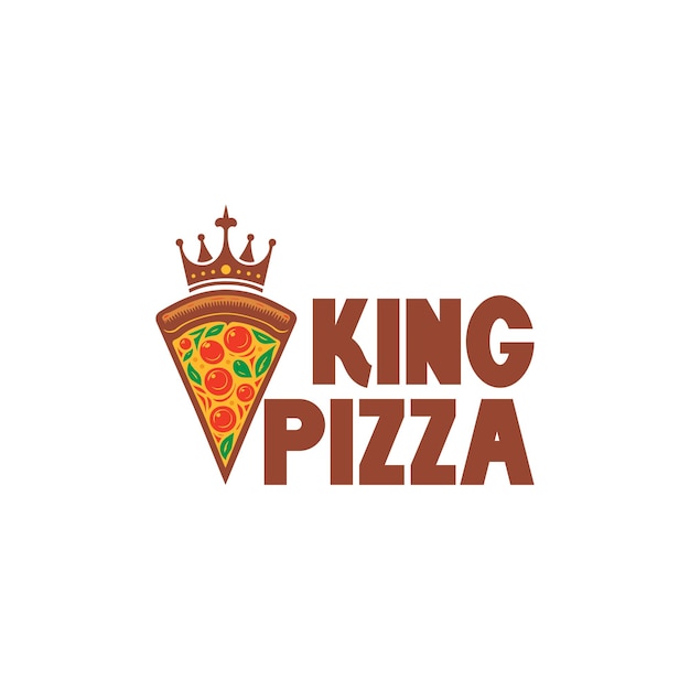 Vector el logotipo y el diseño del letrero de king pizza