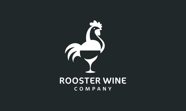 Logotipo de diseño de logotipo de vino de pollo