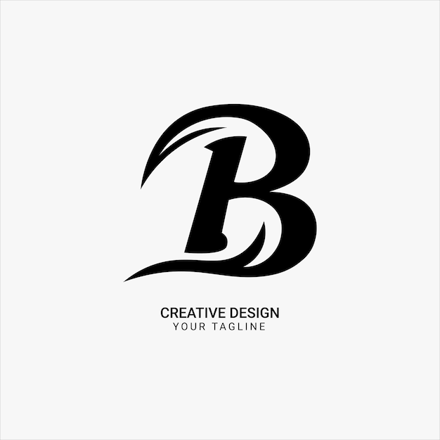 Vector logotipo de diseño de marca moderno único de tipografía elegante de letra b creativa