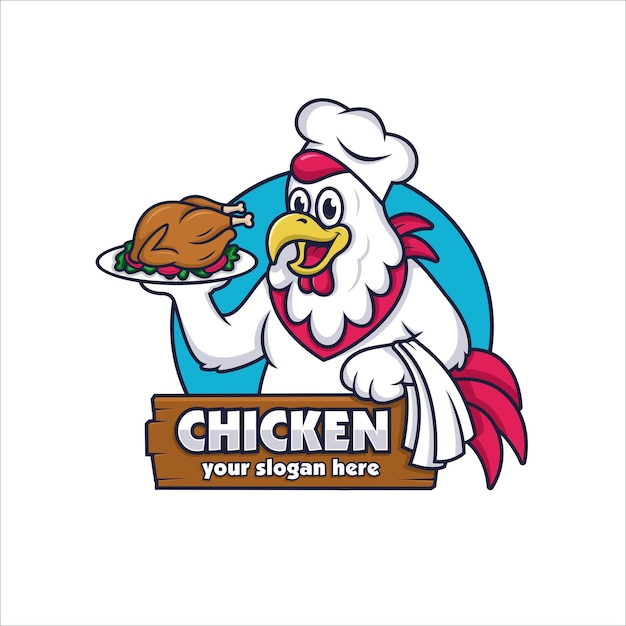 Logotipo de diseño de mascota de pollo