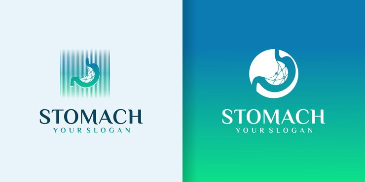 Logotipo de diseño moderno del intestino logotipo del órgano digestivo humano