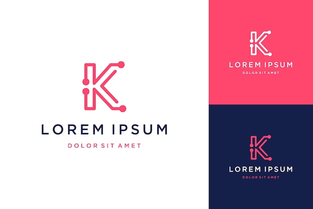 logotipo de diseño moderno o monograma o iniciales K