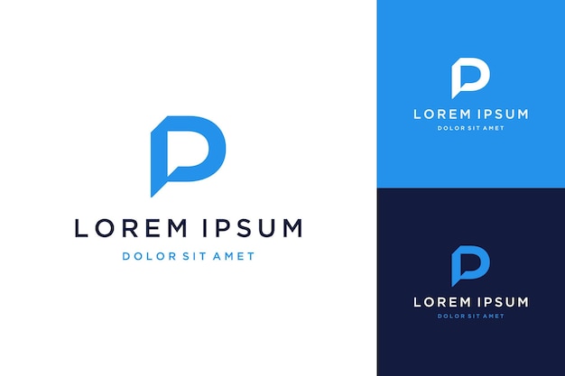 Logotipo de diseño moderno o monograma o iniciales letra p