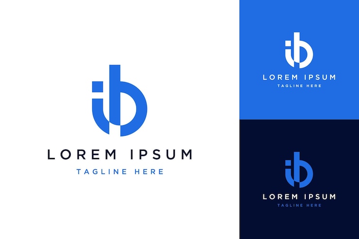 Vector logotipo de diseño de monograma de iniciales ib