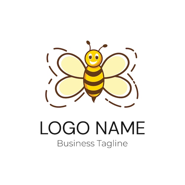 Logotipo Diseño de negocios de abejas Mascota Marca de la compañía