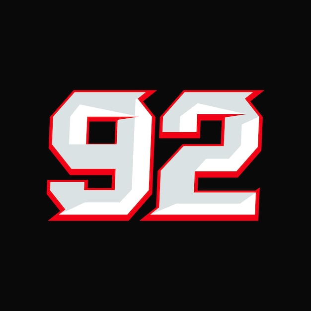 Logotipo de diseño de número Racing 92
