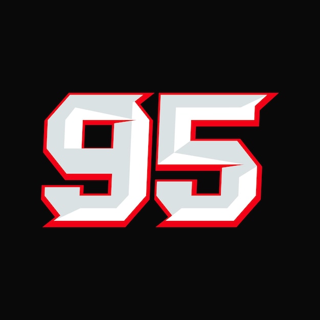 Logotipo de diseño de número Racing 95
