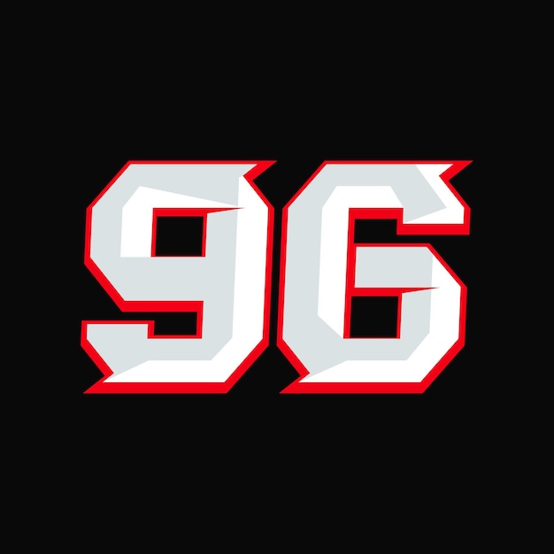 Logotipo de diseño de número Racing 96