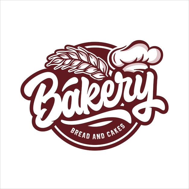 Vector logotipo de diseño de pasteles y pan de panadería