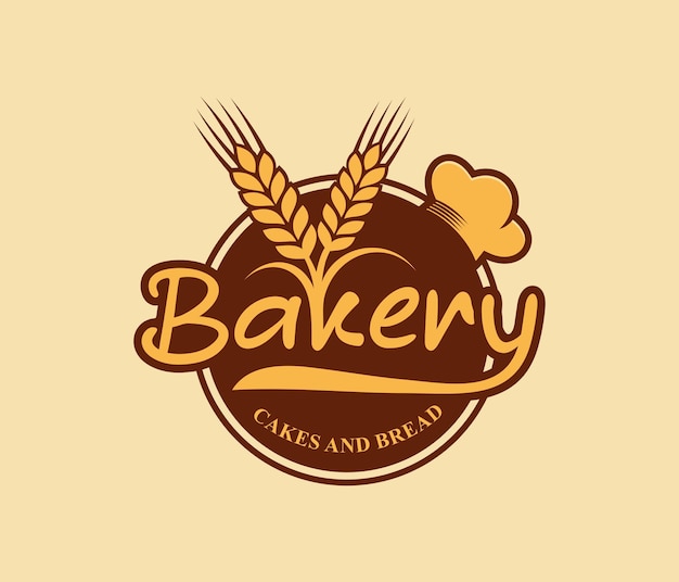 Vector logotipo de diseño de pasteles y pan de panadería