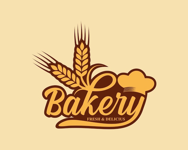 Logotipo de diseño de pasteles y pan de panadería