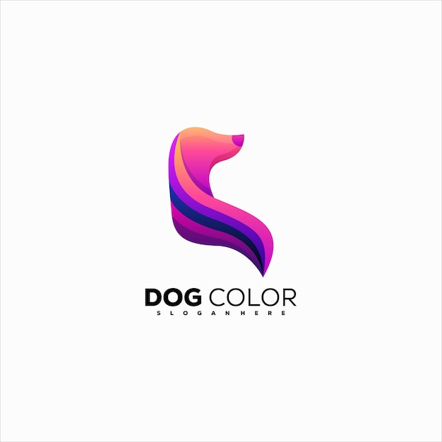 Logotipo de diseño de perro colorido