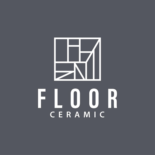 Logotipo Diseño Piso Decoración Hogar Baldosas Cerámicas Ilustración Vectorial