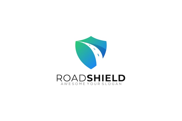 logotipo de diseño de plantilla de vector de escudo de carretera