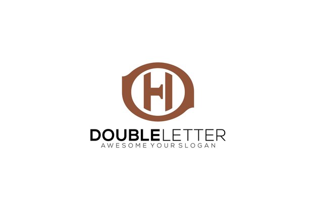 Logotipo de diseño de plantilla vectorial HO