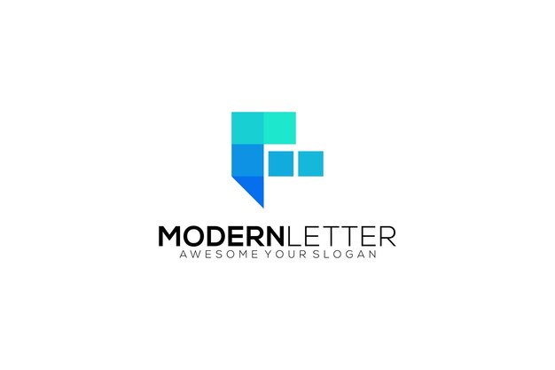 Logotipo de diseño de plantilla vectorial de letra f