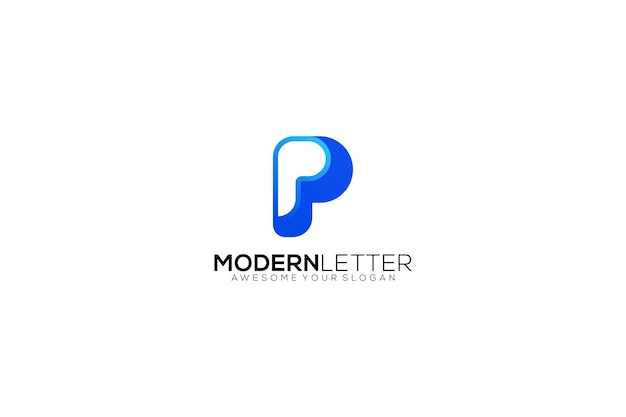 Logotipo de diseño de plantilla vectorial de letra p