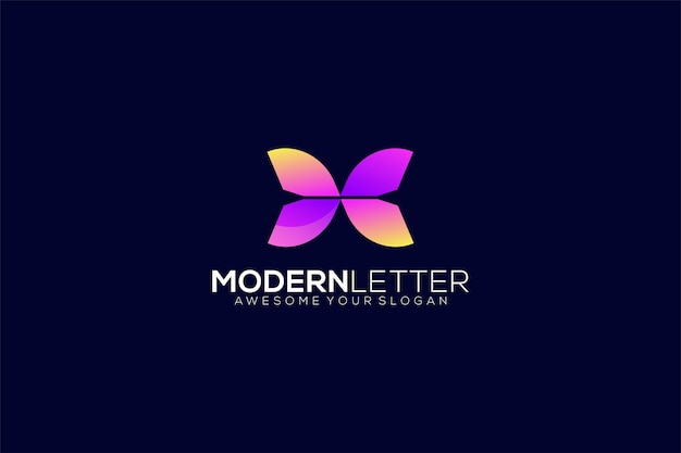 Logotipo de diseño de plantilla vectorial de mariposa letra h