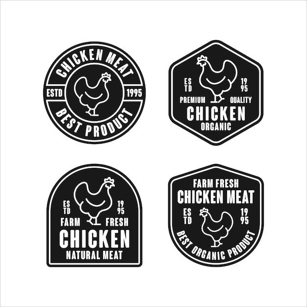 Logotipo de diseño premium de carne de pollo