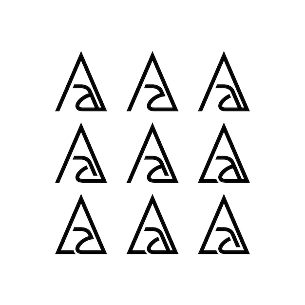 Logotipo de diseño premium con letras iniciales del alfabeto AA para la marca de la empresa y otros
