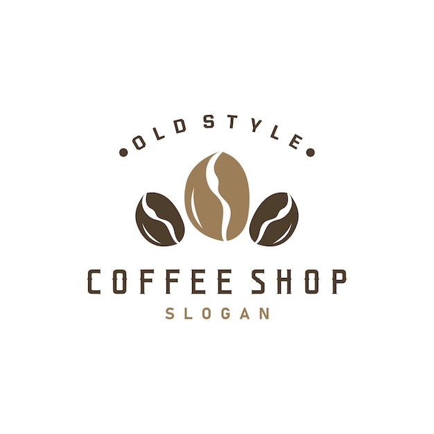 logotipo de diseño retro vintage bebida de grano de café modelo de ilustración de concepto simple