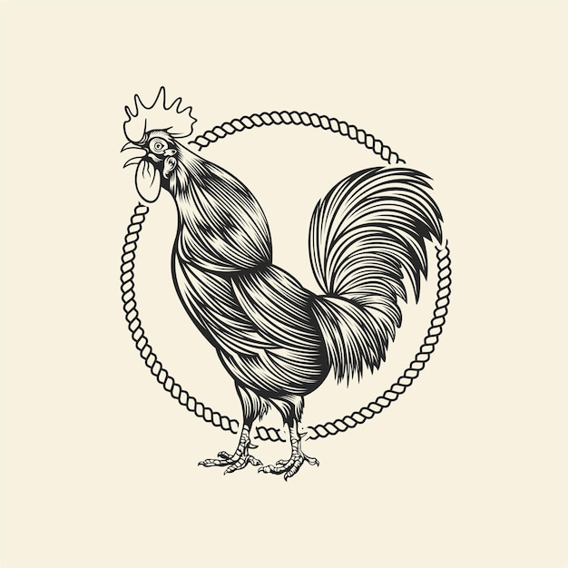 Vector logotipo de diseño de silueta de pollo