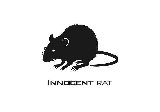 El logotipo del diseño de silueta del vector aislado del icono de la rata