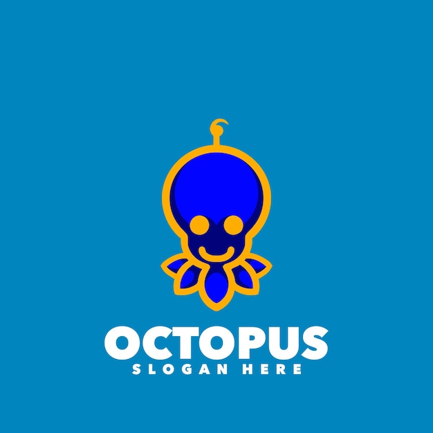 Logotipo de diseño simple de pulpo único.