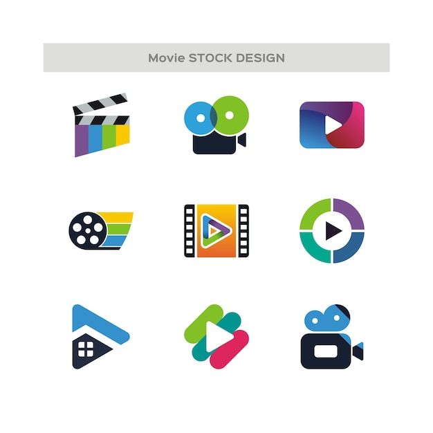 Logotipo de diseño de stock de película