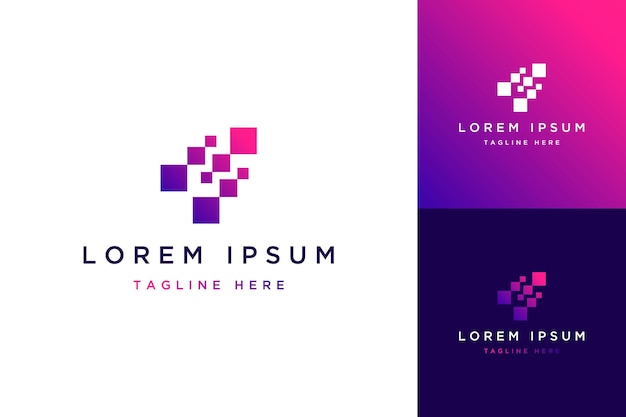 Logotipo de diseño de tecnología o píxel o datos