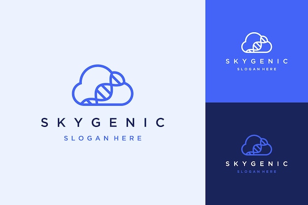 Logotipo de diseño de tecnología de salud o nube con ADN.