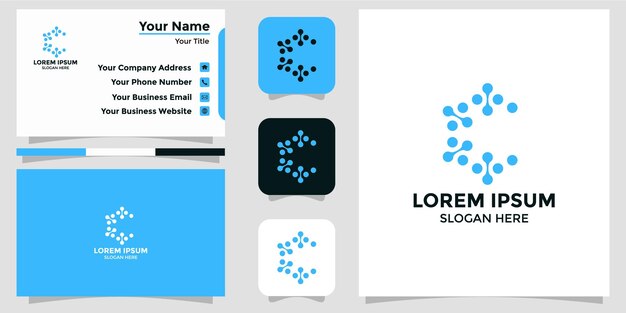 Logotipo de diseño de tecnología y tarjeta de marca.