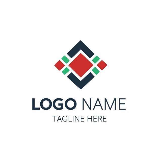 Vector logotipo para diseño tecnológico corporativo o empresarial industrias creativas diseño geométrico