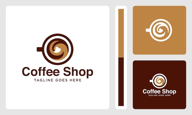 Logotipo de diseño de vector moderno de cafetería premium