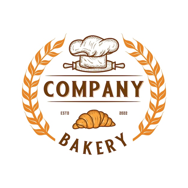 logotipo de diseño de vector de pan. concepto de pan con trigo para negocios de panadería.