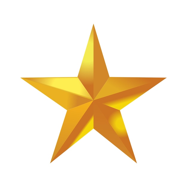 Logotipo de diseño vectorial de estrella dorada en 3D